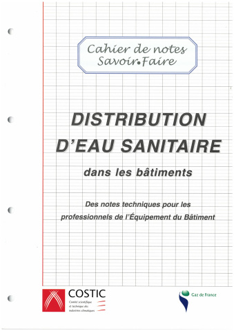 Ouvrage Distribution d'eau sanitaire dans les bâtiments